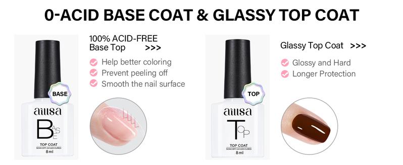 Aillsa DIY Gel Nail Kit - Almond 168pcs 14 sizes gel x Acrylic Nail Tips for Flat Nails with 5 Colors Gel Nail Polish, 3pcs nail brush pen, 15ml Strong Solid Nail Glue, Manicure Cutics Cosmetic