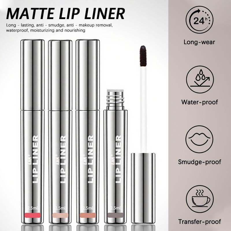 Peel-Off Liquid Lip Liner Pen: Non-Sticky, Long-Lasting, Matte Finish Lip Liner with Anti-Cup Staining