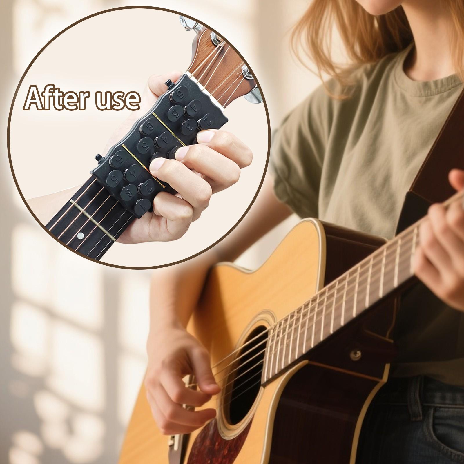 1pc Guitar Chord Assistant, Easy Chord Trainer for Beginners & Finger Injured Players, Reduce Fingertip Pain While Practicing, Free Guitar Chord Chart Included