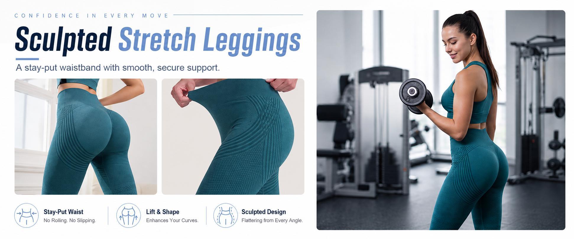 POWERASIA 3 Pack Women Anti Cellulite 3D Leggings Butt Lifting Compression Legging High Waisted Tummy Control Gym Yoga Pants