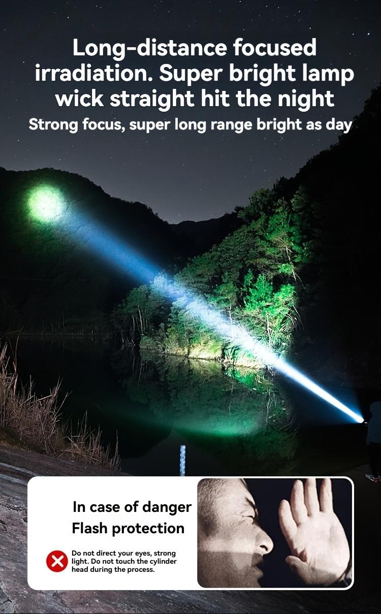 4pcs Rechargeable High-Power LED Flashlights with Zoomable Spotlight, USB Cable, Super Bright, Long Range, Tactical Work Light for Camping, Hunting, Hiking, Emergency, Adjustable Tactical Flashlight