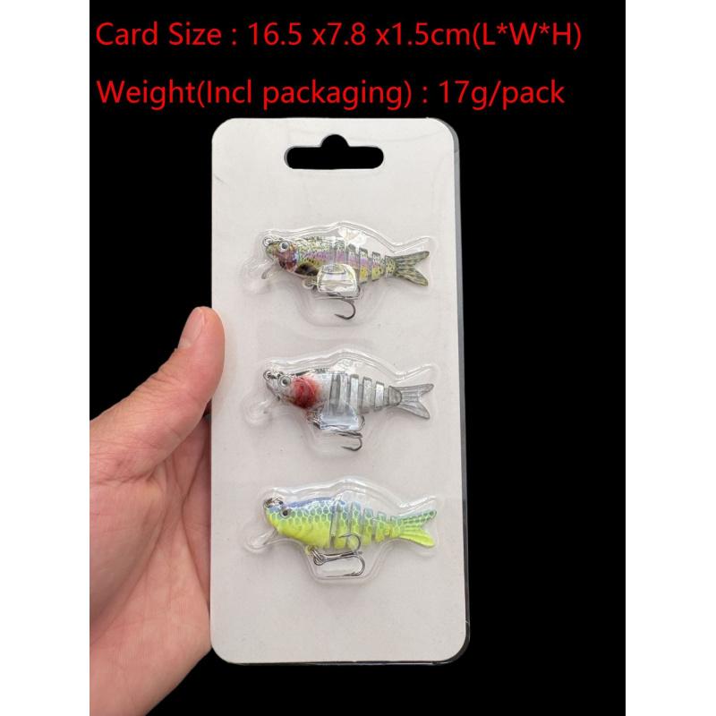 Ultra-Light 2.5g Minnow Lure | 6-Joint Swimbait for Bass | 3D Lifelike Eyes ABS Bait with Sharp High-Pitched Hooks