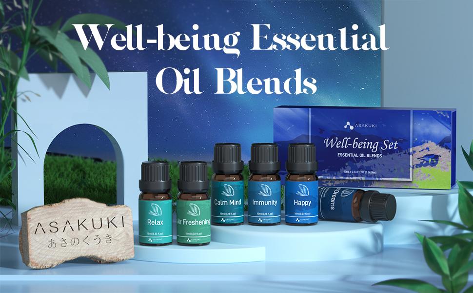 ASAKUKI Essential Oils Set (6 x 10 ml) for Diffuser, Holiday Scent, Stress Relief Scented Perfume Freshener Aroma gift Fragrance Healthcare Solution Healthy Aromatherapy, Therapeutic Lemon