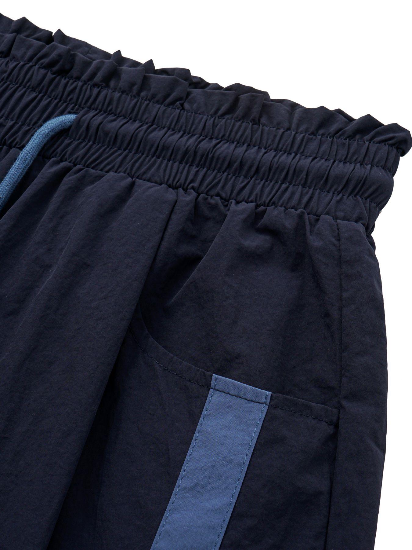 Women's Loose Wide-Leg Pants, Casual Drawstring Elastic Waist Colorblock Sportswear, Fashion Y2K Nine-Quarter Pants, All Seasons