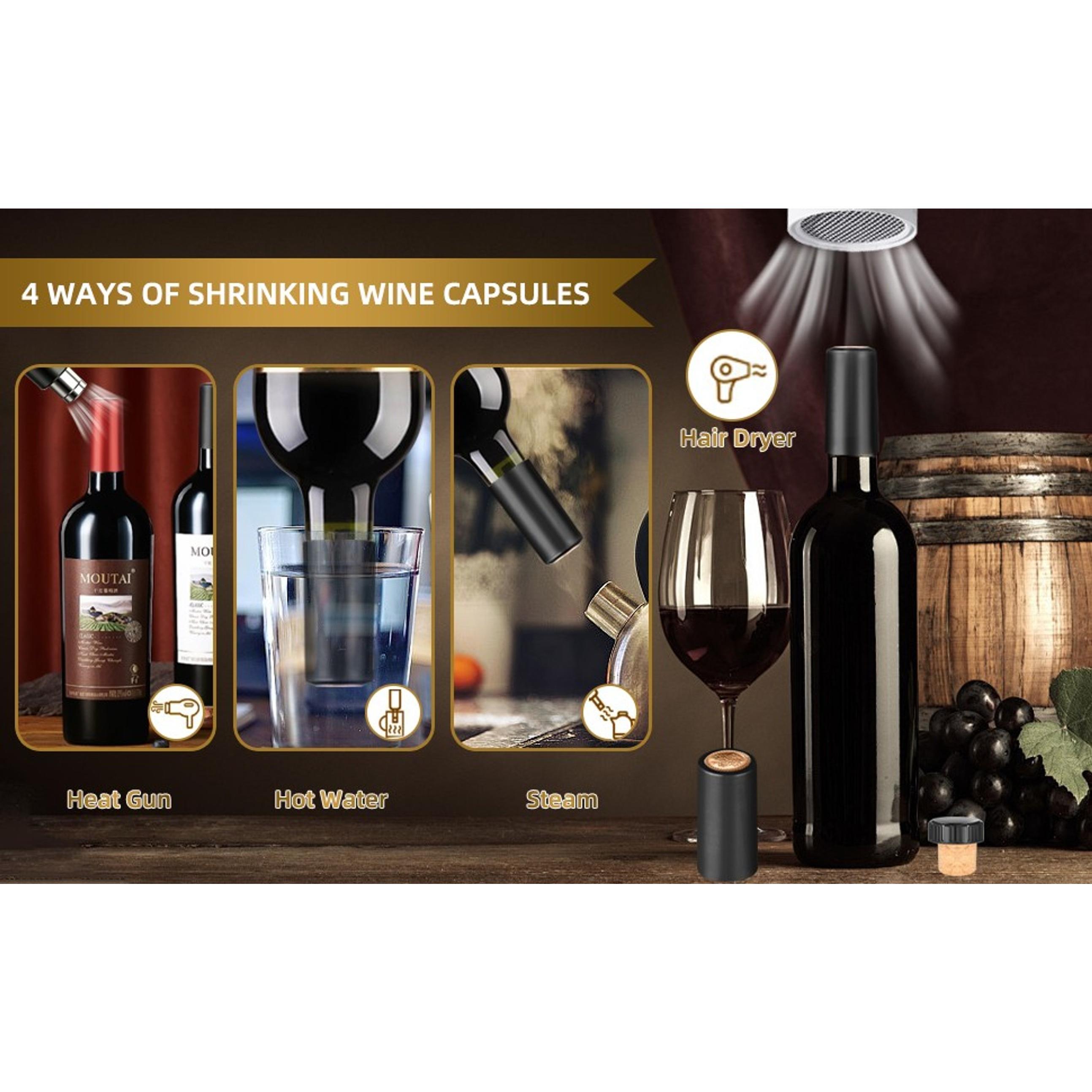 60pcs Wine Bottle Sealer Set with 30 Cork Stoppers & 30 PVC Heat Shrink Capsules for Home, Travel & Cruise Use