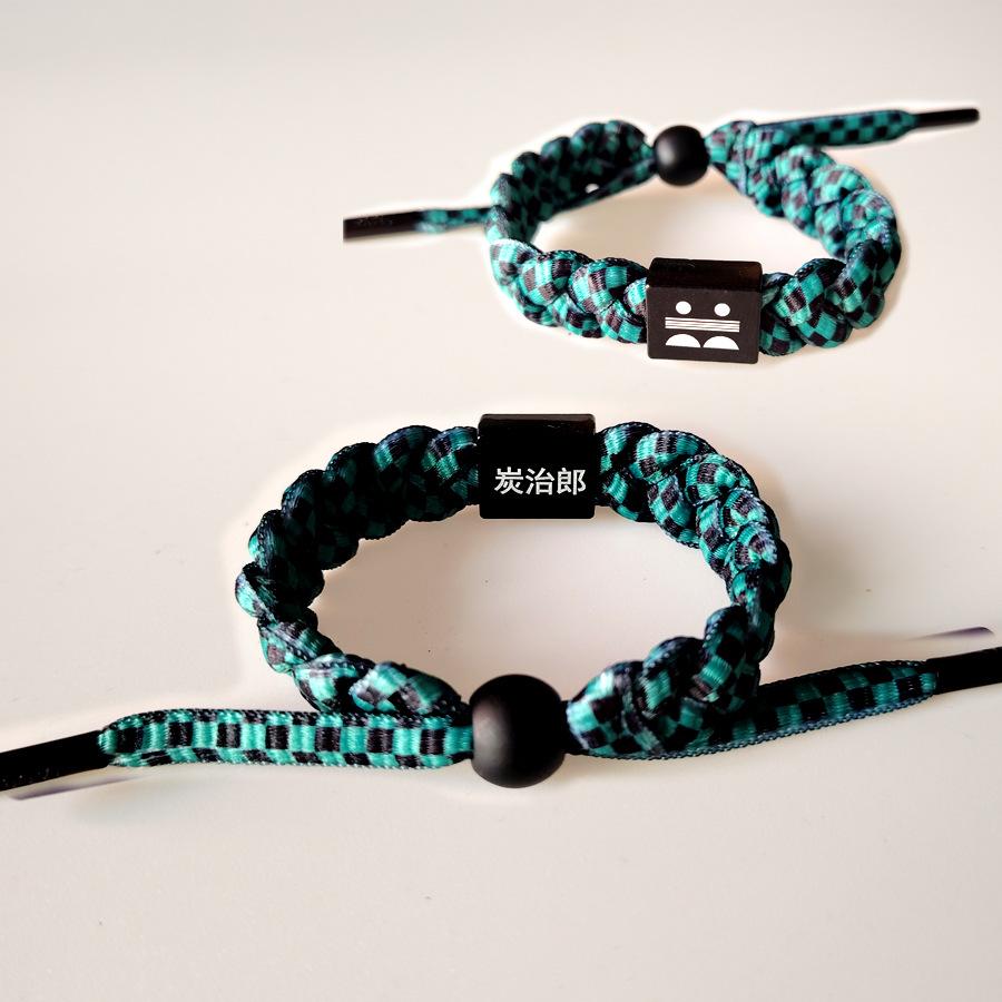 Anime Demon Slayer: Kimetsu no Yaiba, Tanjiro, Zenitsu, Tanjiro's woven bracelet, birthday gift for teenagers and couples, holiday gift, niche fashion, unique style