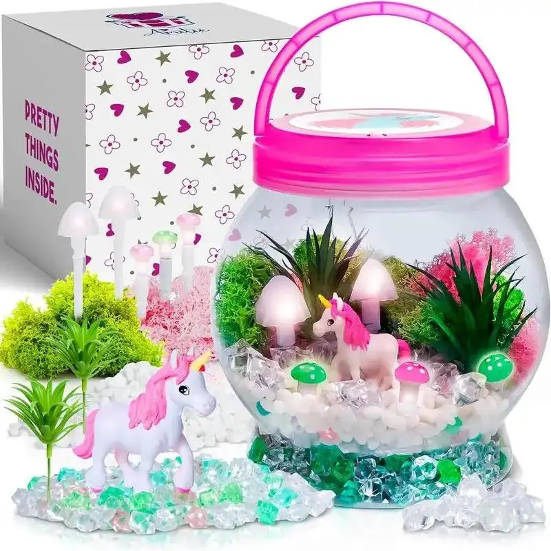 Halloween Fall Gift Unicorn Terrarium Kit for Kids - Birthday Gifts for Girls - Creative Unicorn Toys & Craft Kits Presents - Arts & Crafts Fun for Little Girls Age 4 5 6 7, 8-12 Year Old Girl Christmas Gift