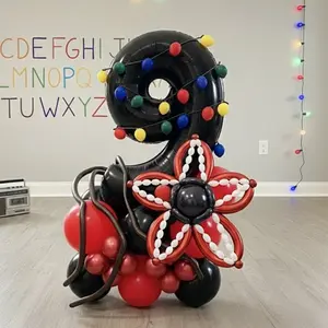 65pcs/set 32 Inch Number Balloons, Monster Theme Birthday Party Decorations, Latex Balloons, Cool Party Decoration Set