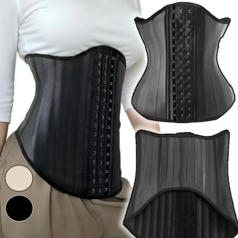 Women's Steel Boned Waist Trainer Corset, Tummy Control Adjustable Waist Cincher with 3 Hook-and-Eye Rows, Body Shaping Trimmer Belt for Daily Wear & Workout, XS-XXXL Multiple Sizes