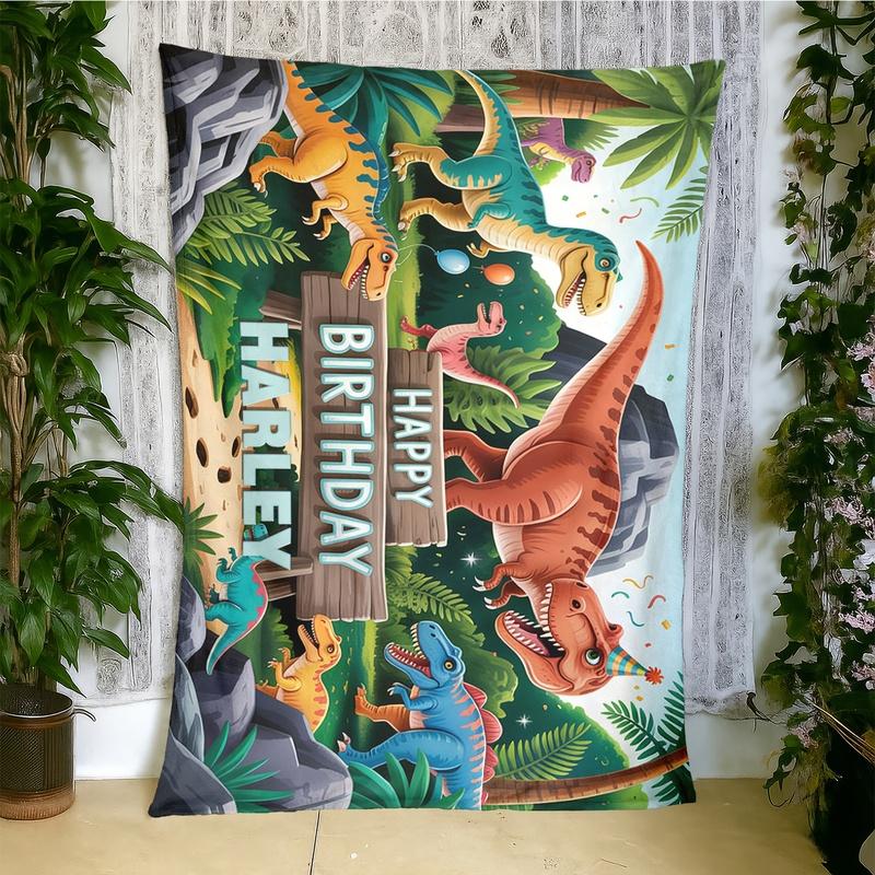 1pc Dinosaur Wall Hanging, Soft Polyester Tapestry for Bedroom, Living Room, Party Backdrop, Studio, Apartment Decor, Durable & Washable Wall Art