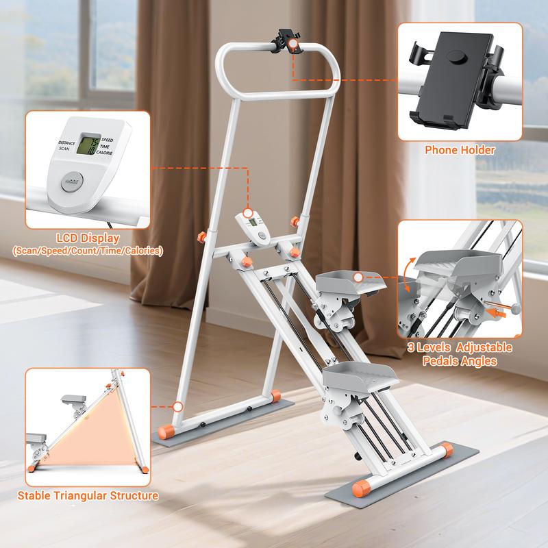 Bearbro Stair Stepper for Home Gym Exercise, New Version Vertical Climber Machine for Full-Body Workout, Compact Folding Cardio Exercise Climber , Adjustable Handlebar & Pedals，TikTokshopBlackFriday