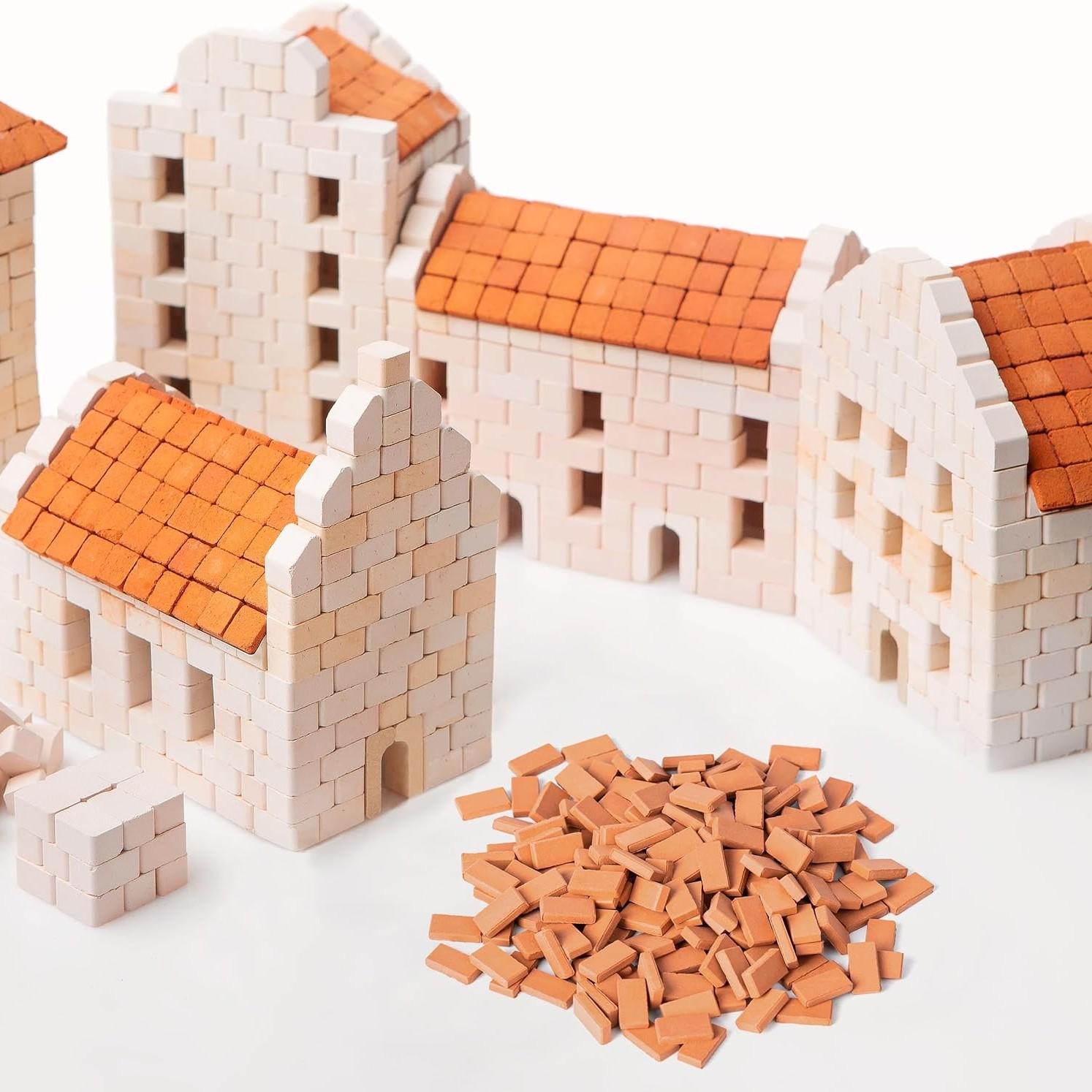 98PCS Mini Red Brick Model, Simulation Mini Bricks Can Be Reused For Miniature Scenes, DIY Handmade Building Materials For Architectural Scene Layout, Sand Table, And Mini House Landscape Decoration