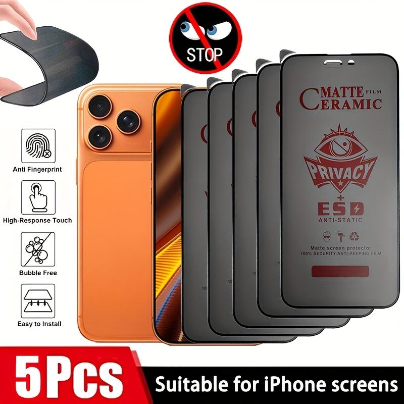 5pcs Matte Privacy Ceramic Protective Screen Protectors,Compatible with iPhone 17/16/15/14/13/12/11/Pro Max/Pro/Plus/17 Air/16e/XR/X/XS/XS MAX,Full Screen Protection,Anti-Glare,Anti-Fingerprint,Scratch-Resistant,Anti-Spy,Easy to install