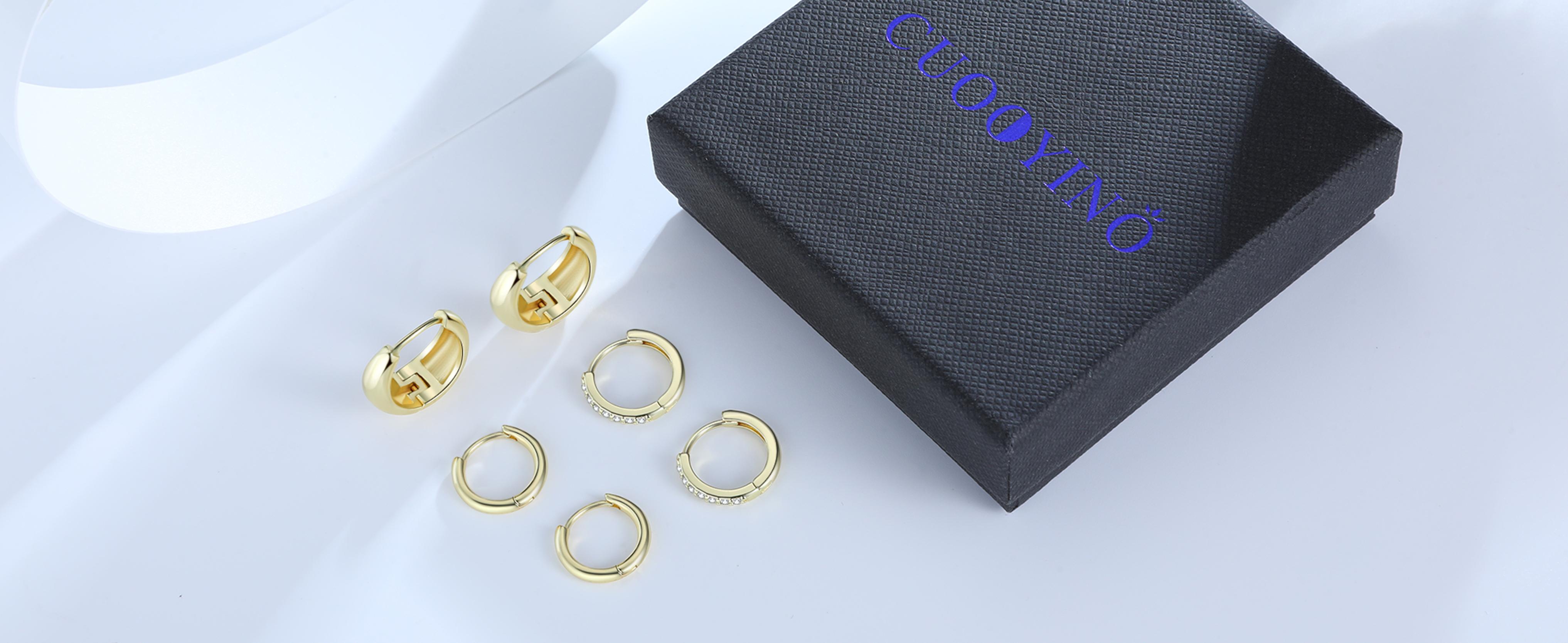 925 Sterling Silver Hypoallergenic Earrings Set, Dainty Stud Huggie Earrings Small Hoop Earrings for Multiple Piercing small hoop