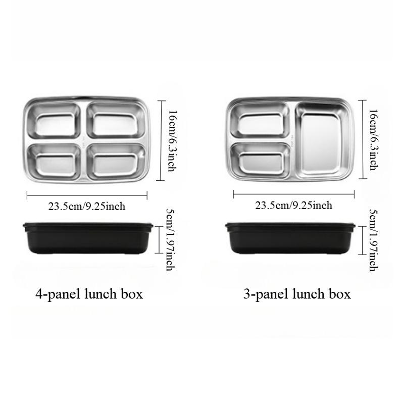 1pc 304 Stainless Steel Lunch Box, Portable Sealed Bento Box for Students & Adults, Large Capacity, Odor-Proof Compartments, Airtight Bento Boxes