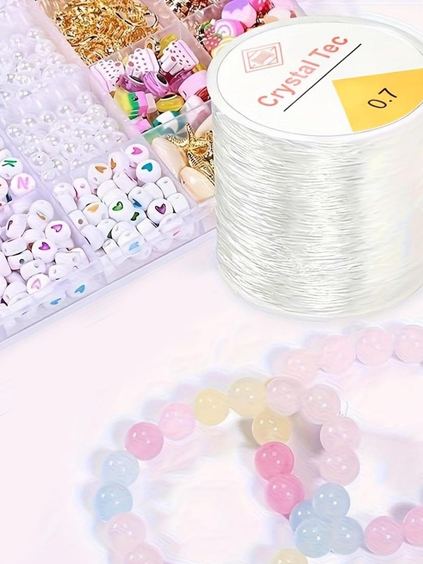 0.7mm/100m Transparent Plastic Elastic Rope, Stretchy Bracelet Crystal String, Ideal for Beading and Jewelry Making Gifts