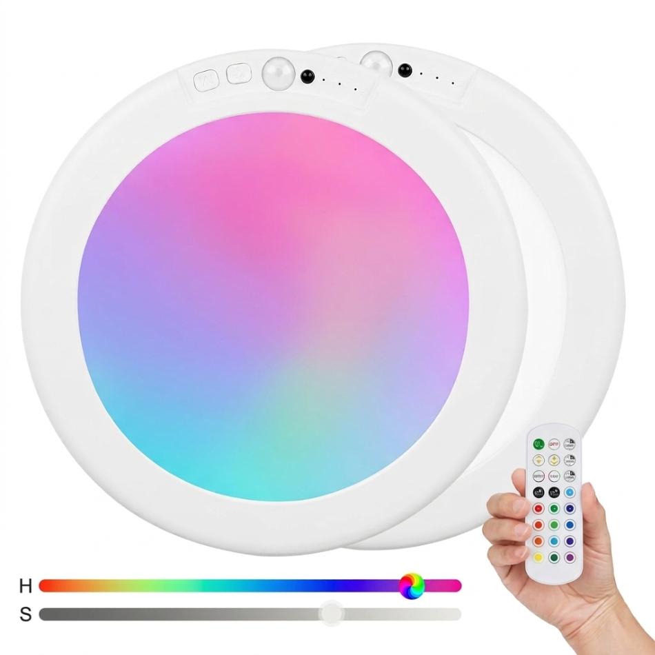 RGB Charging Ceiling Light, Magnetic Dimmable Lamp, USB-Charging Magnetic Induction Light, No Wiring or Installation Required, 4000 mAh Battery, Includes Remote For Living Rooms, Hallways, Bedrooms, Indoor Lighting