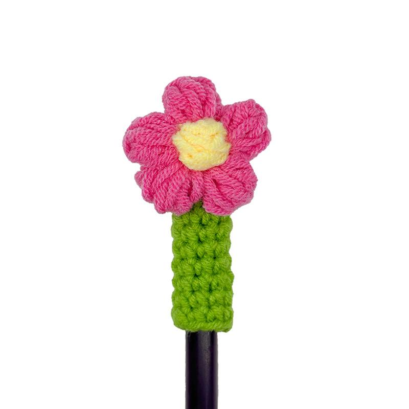 Handwoven sunflower head bouquet potted pen holder, simulated bouquet, preserved flower decoration