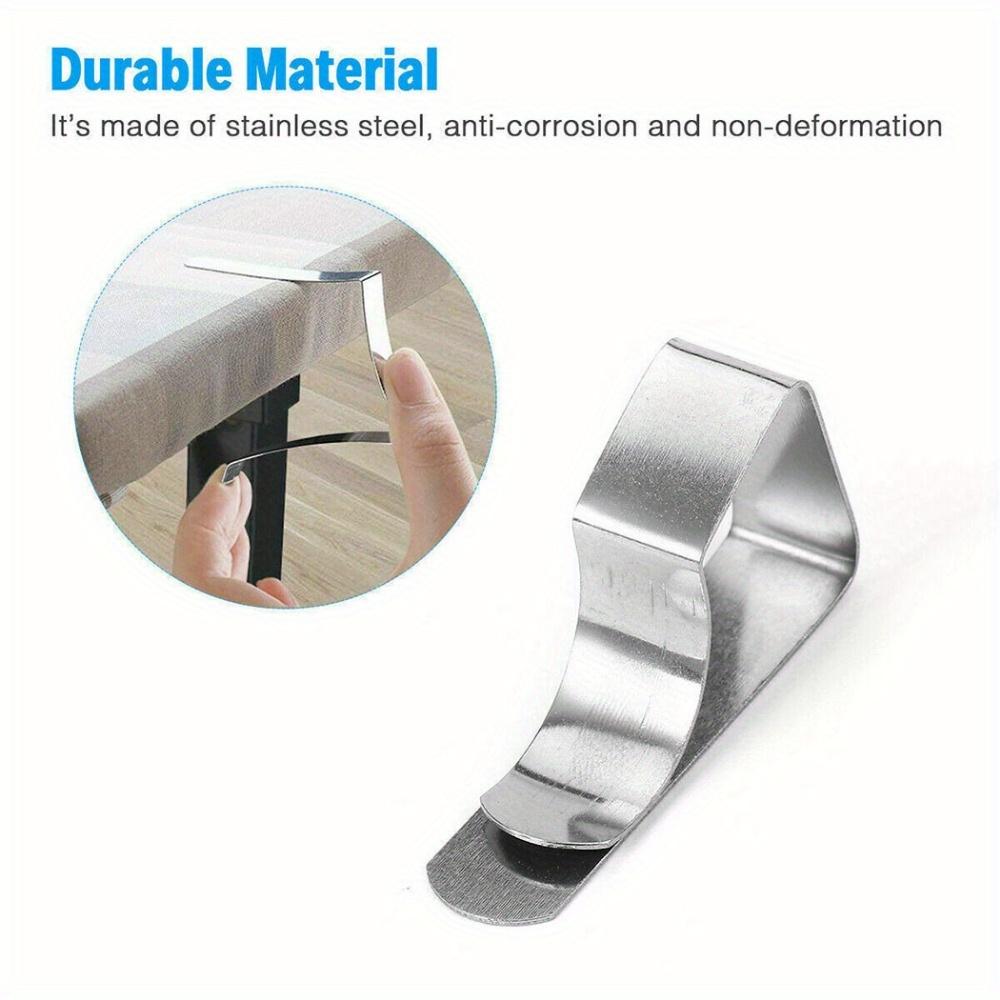 8pcs Stainless Steel Tablecloth Clamps Table Cloth Clips Holder Clip For Party Wedding Table Cover Clamps Decorative