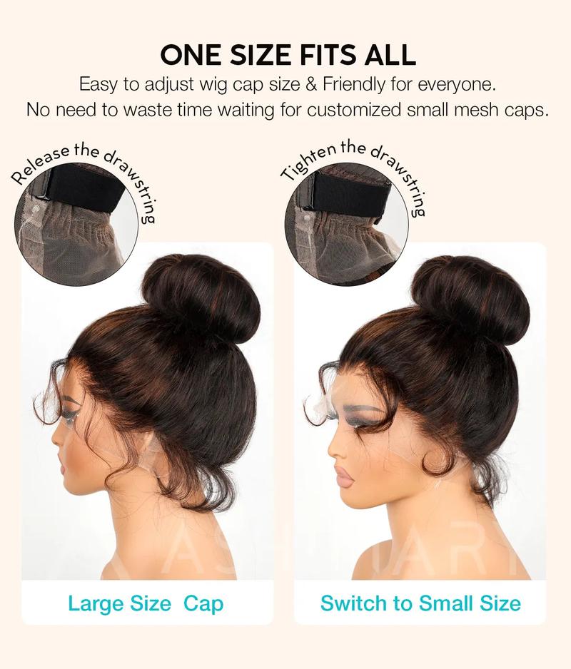 Ashimary 360 Invisi Strap Deep Wave Dark Highlight Pre Everthing 360 Lace Frontal Glueless Install Wig 180% Density