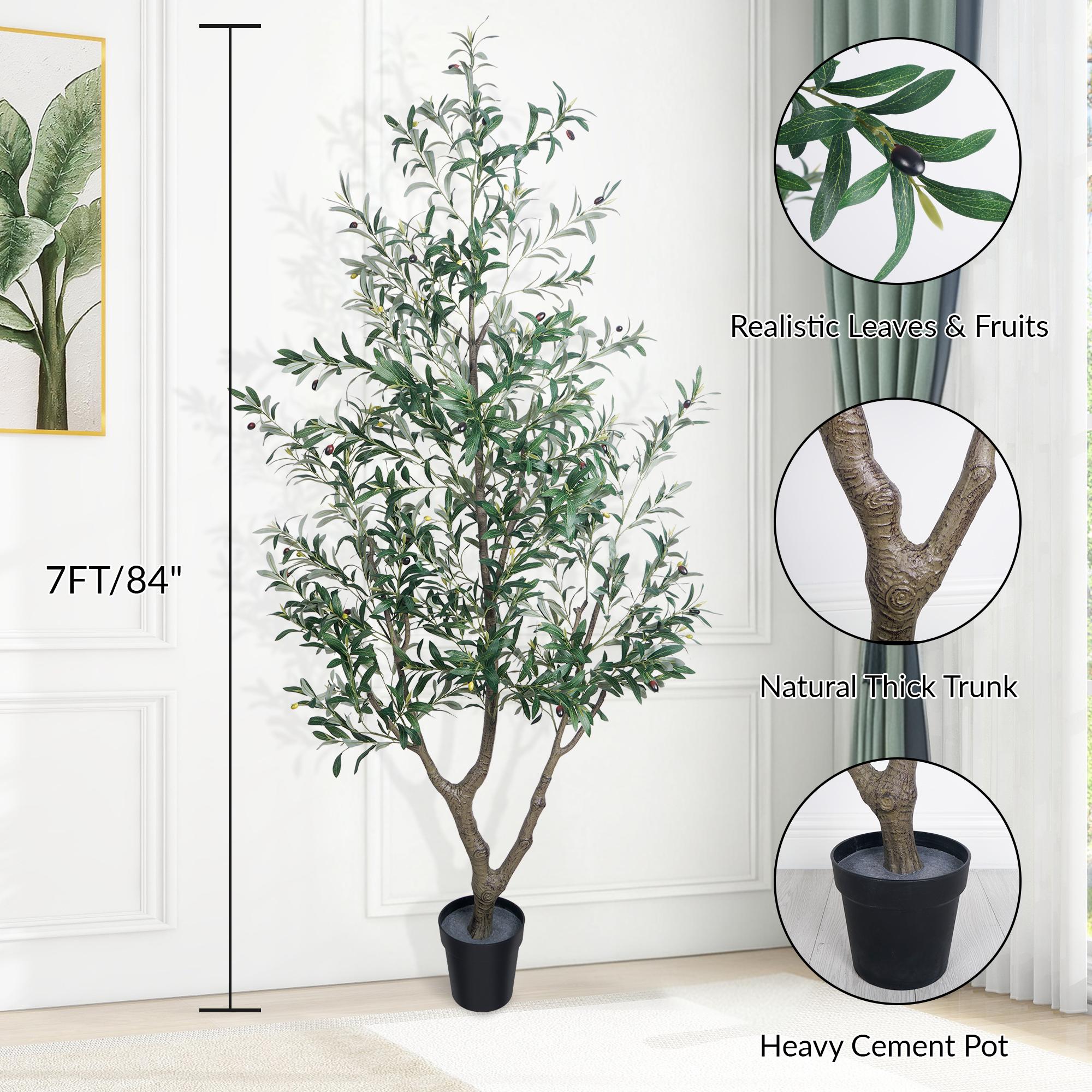 5/6/7FT Artificial Olive Tree Realistic Appearance Lush Branches and Leaves Fake Potted Plants Suitable for Home Office Decoration