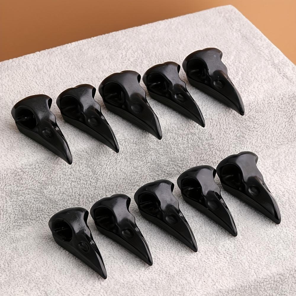 1 piece Hand-Carved Natural Obsidian Raven Skull Crystal Ornament, Crystal Carvings, Gothic Witchcraft Protection Stone, Raven Skull Statue for Wiccan Altar Decoration, Yule Spiritual Gift, Ideal for Birthday and Halloween Ambiance