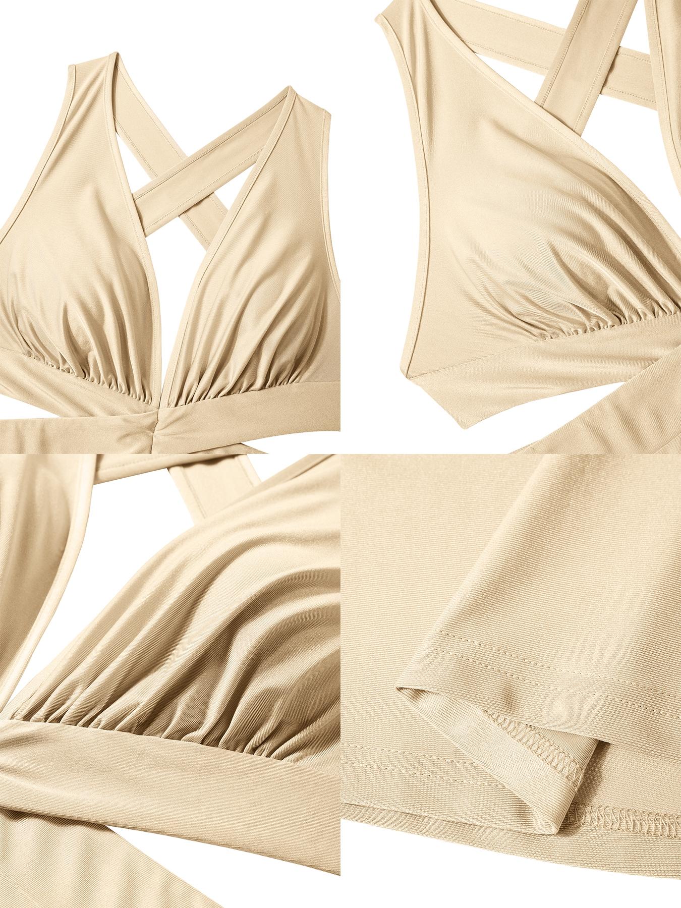 Elegant Sexy Women's Plain Color Maxi Dress, Sleeveless Deep V Neck Backless Tie Wrap Bodycon High Waist, Plus Size All Seasons Fashion