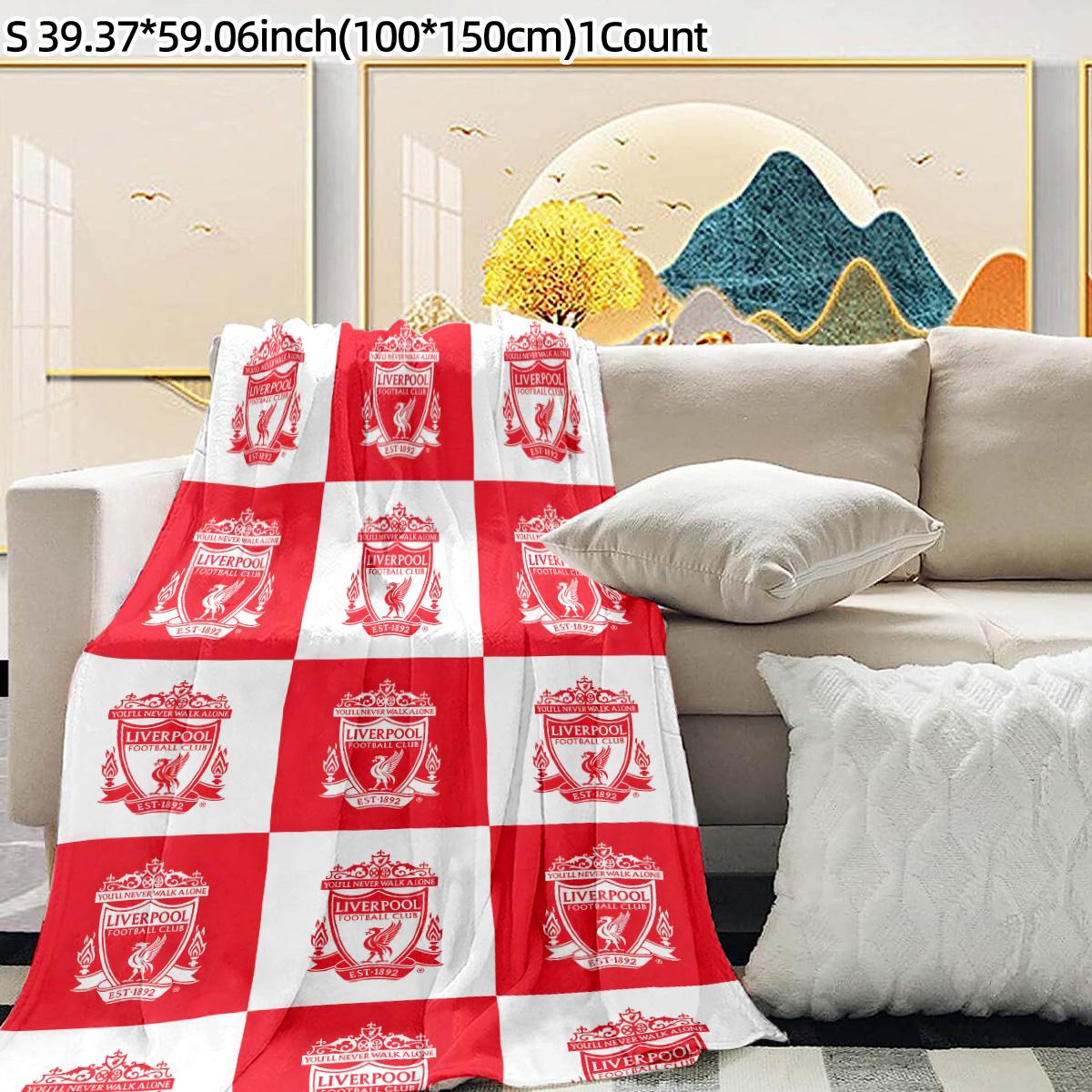 Liverpool Football Club Logo Flannel Blanket, Soft Skin-Friendly Material, Warm & Cozy Design, Perfect Gift for Fans