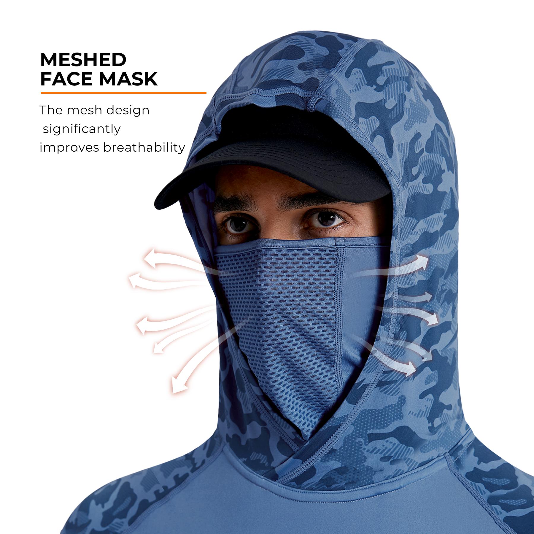 【RODEEL】915 Sun Hoodie Shirts with Mask Neck Gaiter Men UPF 50+ UV Protection Long Sleeve Lightweight Quick Dry Moisture Wicking Breathable Cooling Athletic Activewear for Outdoor Fishing Boating Hiking Cycling Construction Roofing Gardening Tree Service 【RODEEL】915 Sun Hoodie Shirts with Mask Neck Gaiter Men UPF 50+ UV Protection Long Sleeve Lightweight Quick Dry Moisture Wicking Breathable Cooling Athletic Activewear for Outdoor Fishing Boating Hiking Cycling Construction Roofing Gardening Tree Service