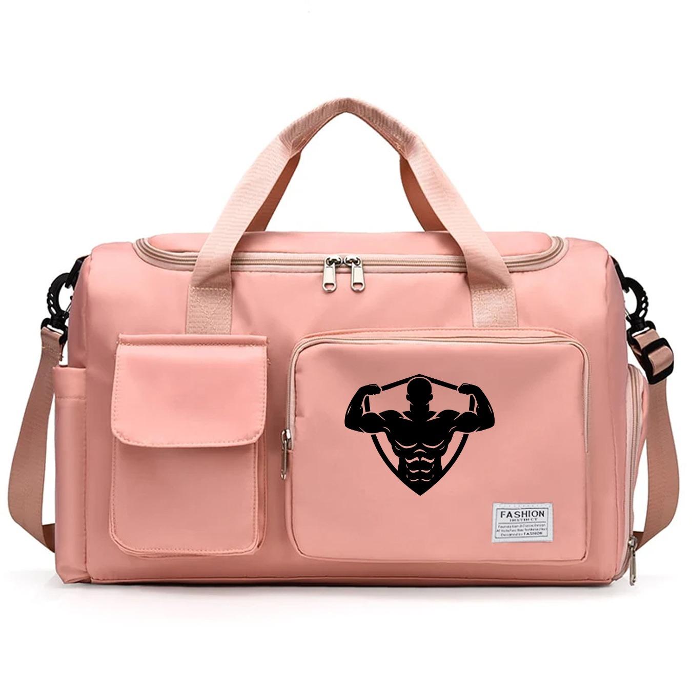 Men's Fitness Muscle Print Sports Bag, Large Capacity Handbag, Crossbody Training Bag, Yoga Backpack, Lightweight Travel Bag