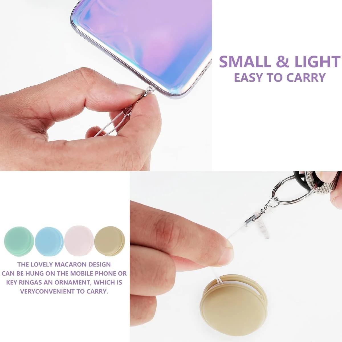 4-Pack Macaron Screen Cleaner Keychain - Reusable Microfiber Wipe for Phone, Glasses, Camera Lens