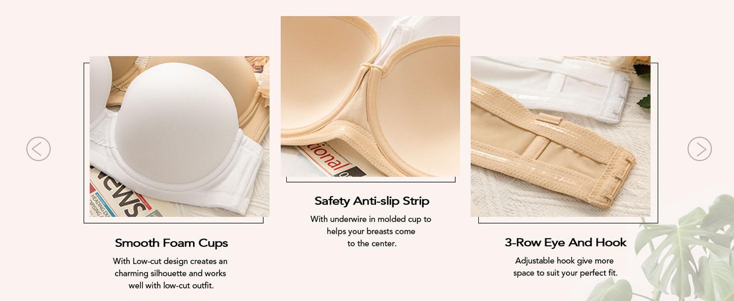 Wingslove Women's Solid Color Detachable Straps Comfort Full Figure Underwire Basic Bra