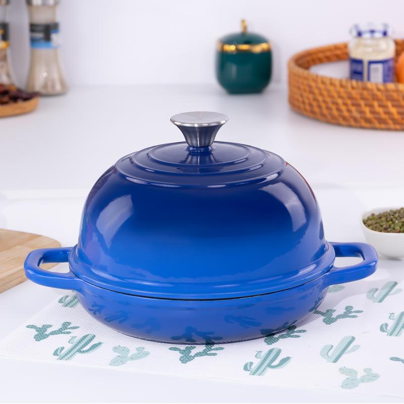 High quality enamel cast iron Dutch pot with lid enamel pot, non stick pot, bread oven set for baking sour bread, suitable for frying, baking, stir frying, stewing, etc., essential for homemade bread, ideal perfect gift, 5 quarts