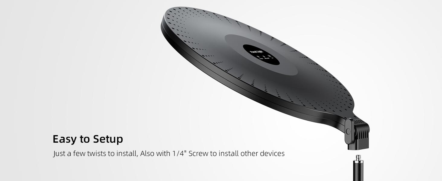 10.5" Ring Light with Stand, Weilisi Full-Screen Selfie Ring Light for Desk with Phone Holder, Adjustable Laptop Light for Video Recording, Zoom Lighting for Computer, Meeting, Live Streaming,