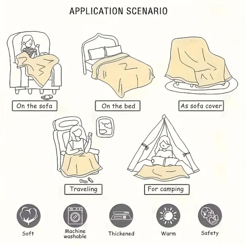 Printed blankets THE NIGHT COURT Smooth blanket Flannel blanket stylish warm and lightweight living room bedroom sofa bed picnic blanket