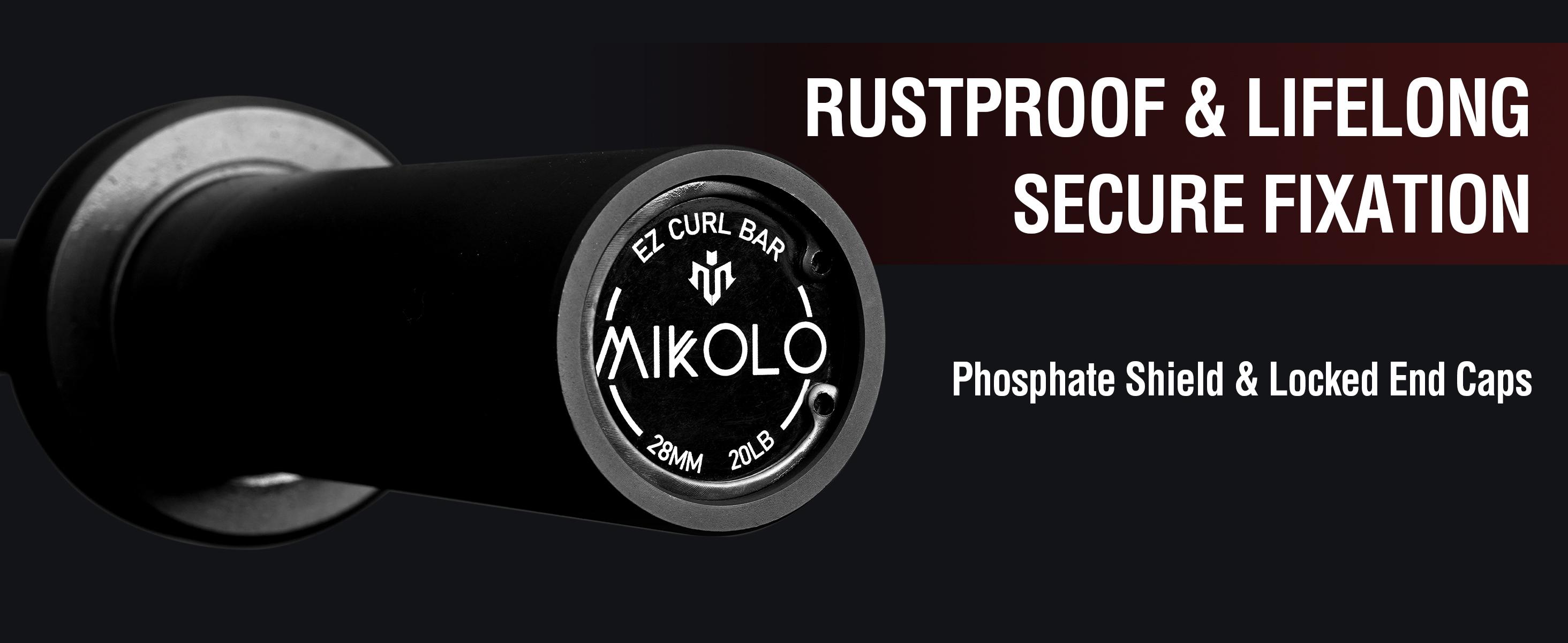 MIKOLO Olympic EZ Curl Bar 47" – 700LB Capacity, 2" Barbell for Biceps & Triceps, Knurled Grip, Wrist-Friendly Design adjustable Muscle Training Equipment Home Gym Equipment Weightlifting BeltMIKOLO Black SpringStatements