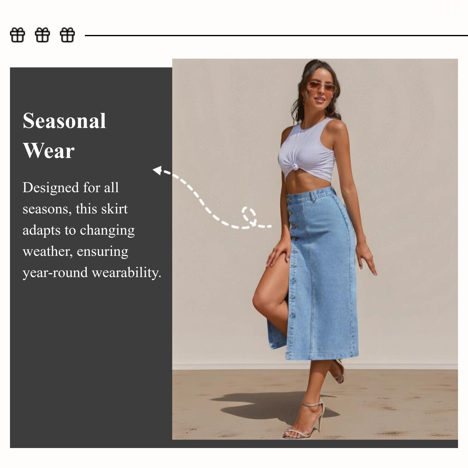 OBlue Jeans Women's Button Front Light Wash Denim Split Hem Skirt, Casual Fashion Fitted Skirt for Daily Wear, Ladies Bottoms for All Seasons, T-Chic OBlue Jeans Women's Button Front Light Wash Denim Split Hem Skirt, Casual Fashion Fitted Skirt for Daily Wear, Ladies Bottoms for All Seasons, T-Chic