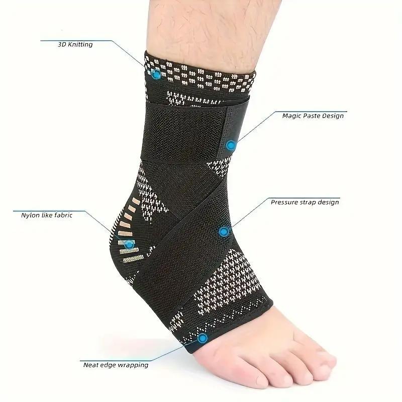 Copper Ankle Brace Adjustable Compression Sleeve (Pair)-Ankle Support Heel Brace for Achilles Tendonitis, Plantar Fasciitis-Eases Swelling and Sprained Ankle Copper Ankle Brace Adjustable Compression Sleeve (Pair)-Ankle Support Heel Brace for Achilles Tendonitis, Plantar Fasciitis-Eases Swelling and Sprained Ankle