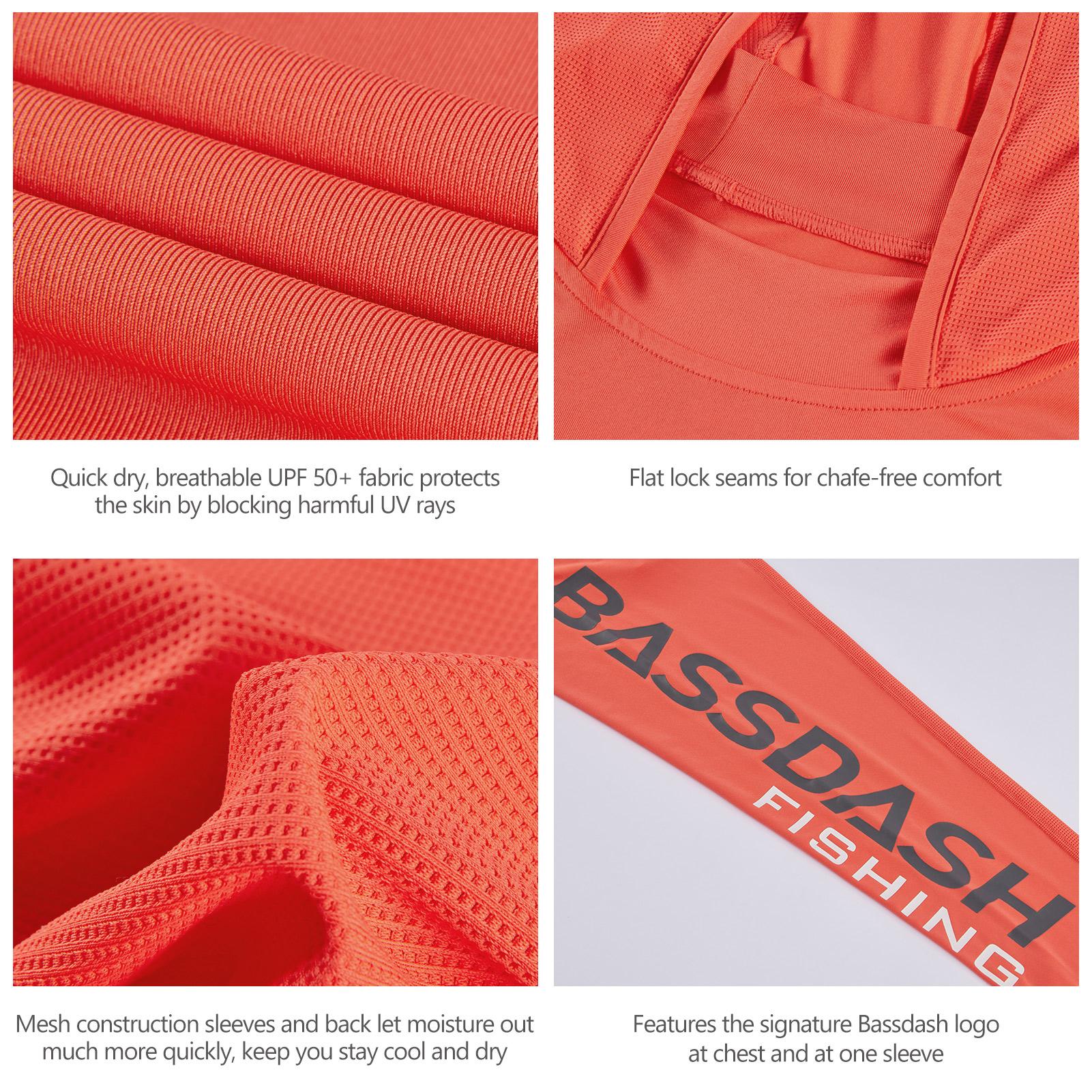 Bassdash UPF 50+ Men’s UV Sun Protection Long Sleeve Hooded Fishing Shirts