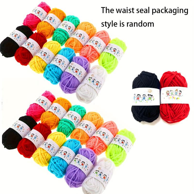 12pcs Mixed Color Crochet Knitting Yarn Set, Including 3.5MM Crochet Hook And 5 Marking Needles And 6 Stitching Needles, Suitable for DIY Crafts, Sewing, Knitting And Crochet Acrylic 100.00%, Diy Kits (Random Colors, Random Packaging)