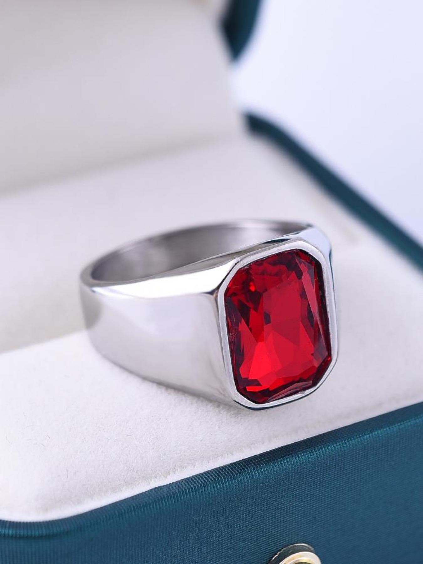 Vintage Turquoise Men's Stainless Steel Ring, Natural Agate Vein, Unique Gemstone Accessory