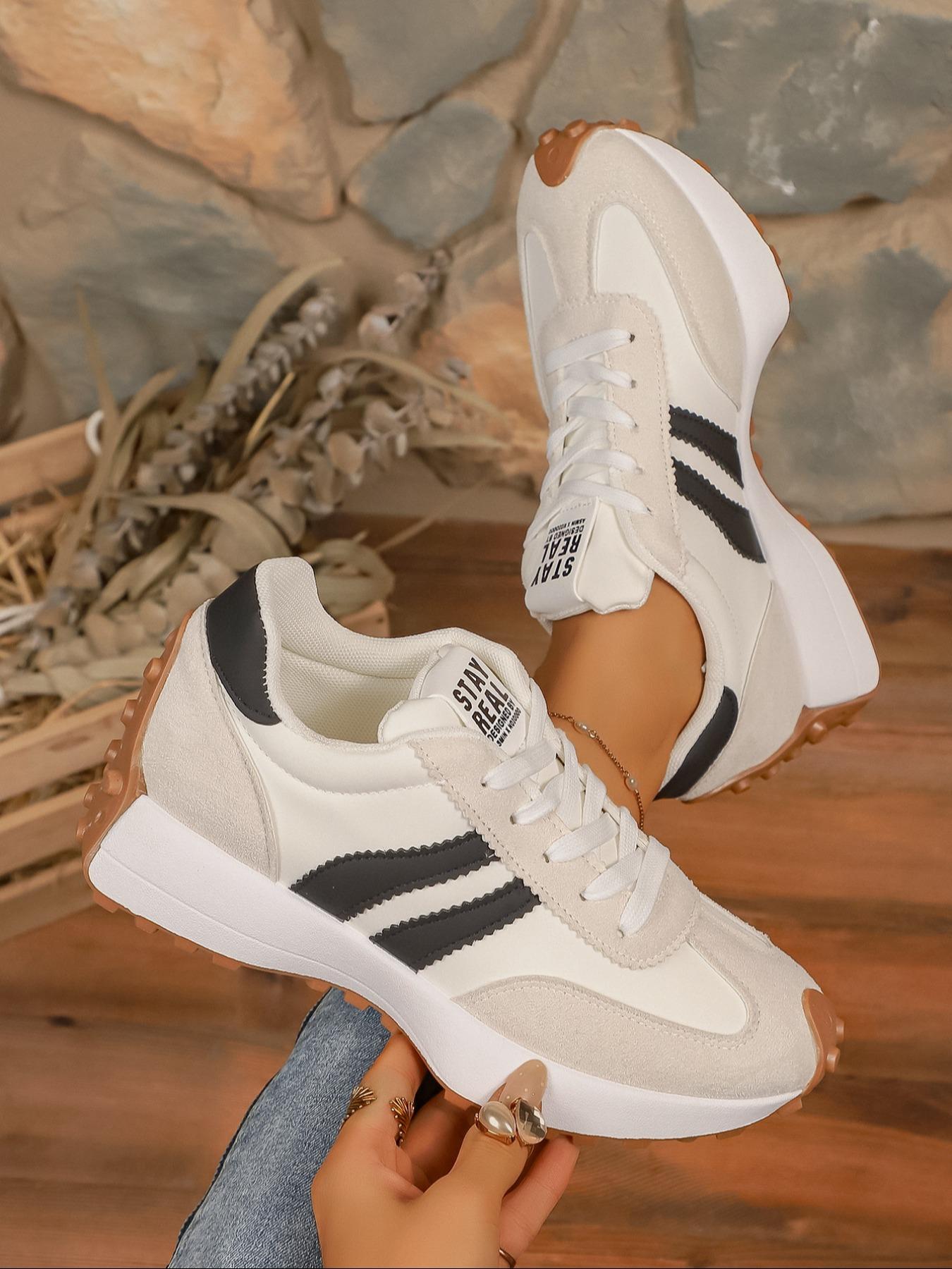 Women's new fashionable lace-up sneakers, autumn and winter outdoor walking shoes, versatile thick-soled platform comfortable casual shoes, suitable for daily leisure and commuting wear, must-have for gifting and back-to-school