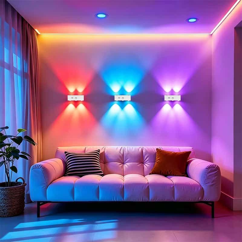 RGB Wall Light, LED Smart Motion Sensor Night Light, USB Rechargeable Bedside Lamp, Living Room, Bedroom, Hallway, Entryway, Staircase Decorative Light, Led Ambient Lighting, Home Lighting