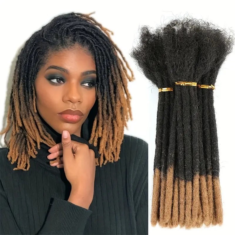 Loc Extensions Human Hair Dreadlock Extensions for Men/Women  Real Human Hair Permanent Dreadlock Extensions Locs Extensions Human Hair Can Be Dyed (30 Locs-8-10 Inch, 0.6cm-T1B/30 # ), Protective Hairstyle, Box Braids, Natural Dreadlocks, Highquality Ext