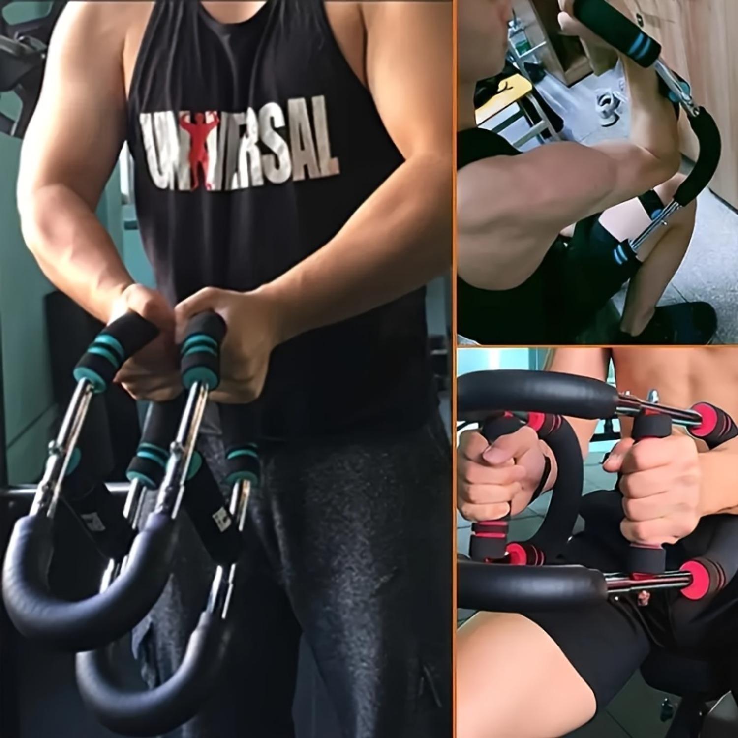 Adjustable Spring Resistance Chest Expander, Portable Upper Arm Strength Training Equipment, Home Gym Fitness Gear, Blue/, Ergonomic Grip