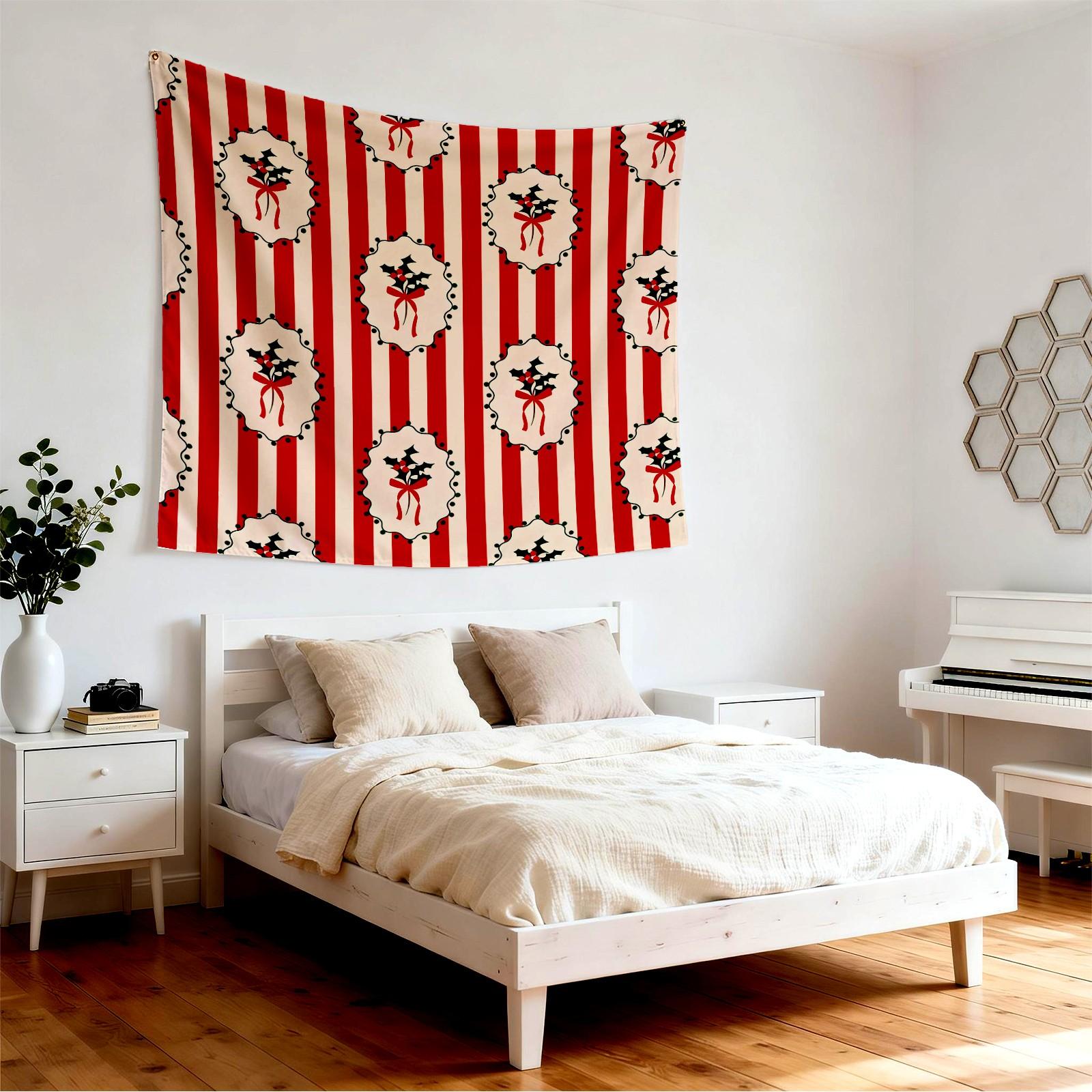 Christmas Gingerbread Man Wall Tapestry, Cute Playful Design, Lightweight Sturdy Easy Care, Ideal for Christmas Kids Room Wall Arrangement