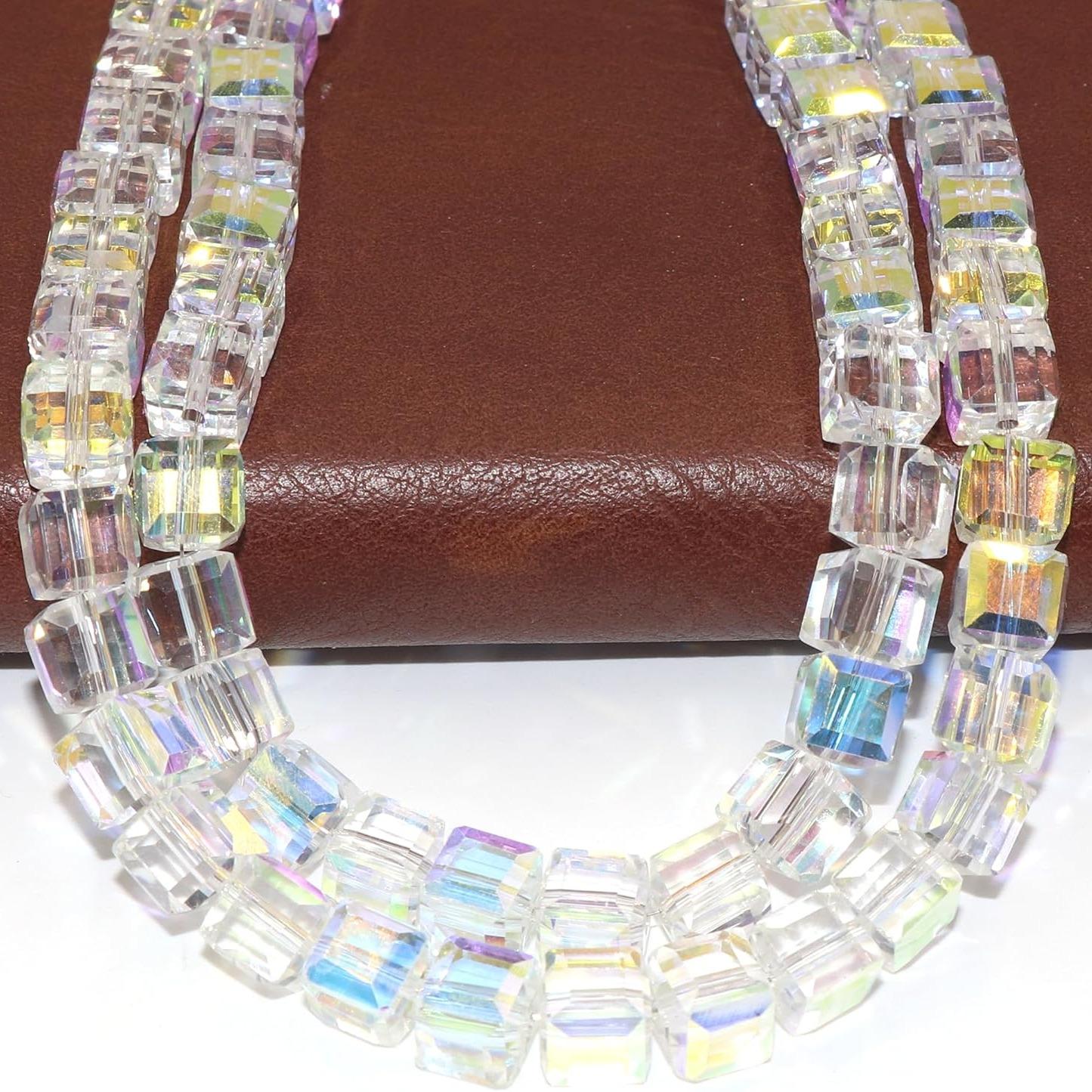 20pcs Cube Beads, Square Glass Beads, DIY Bracelet Necklace Earring Accessories, Perfect Gift, Party Decorative Beads