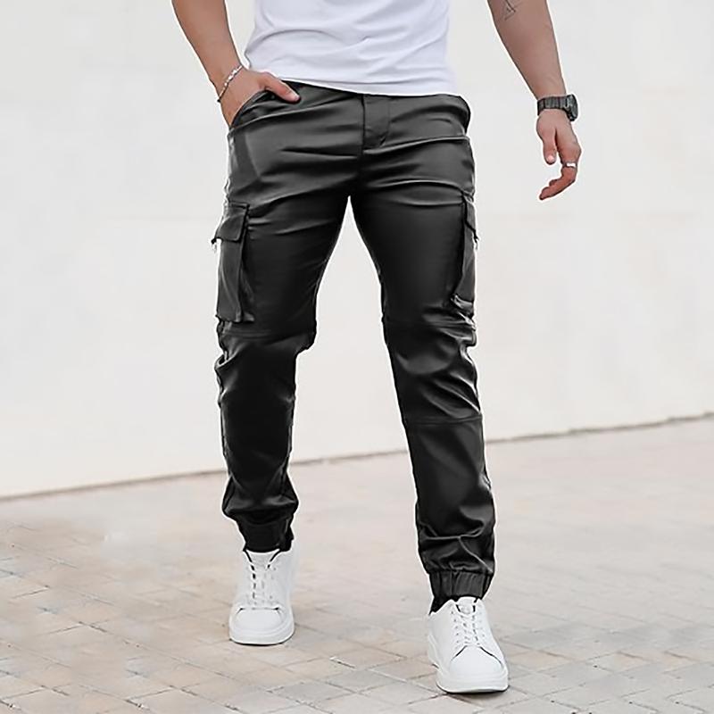 GINGTTO Mens Slim Fit Pants Stretch Pu Faux Leather Motorcycle Biker Pants GINGTTO Mens Slim Fit Pants Stretch Pu Faux Leather Motorcycle Biker Pants