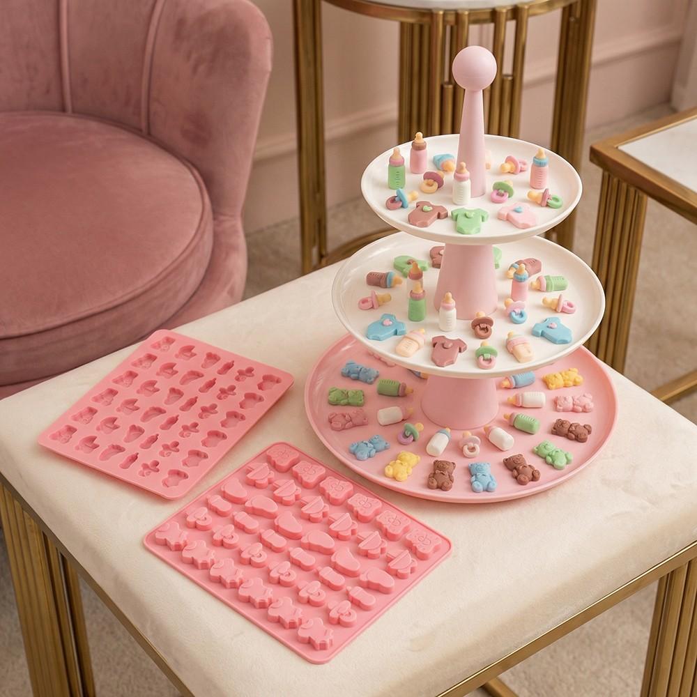 3pcs Silicone Molds Set, 36-Hole DIY Chocolate Candy Cake Decorations, Bear Bottle Foot Shape, Perfect for Baking & Crafting