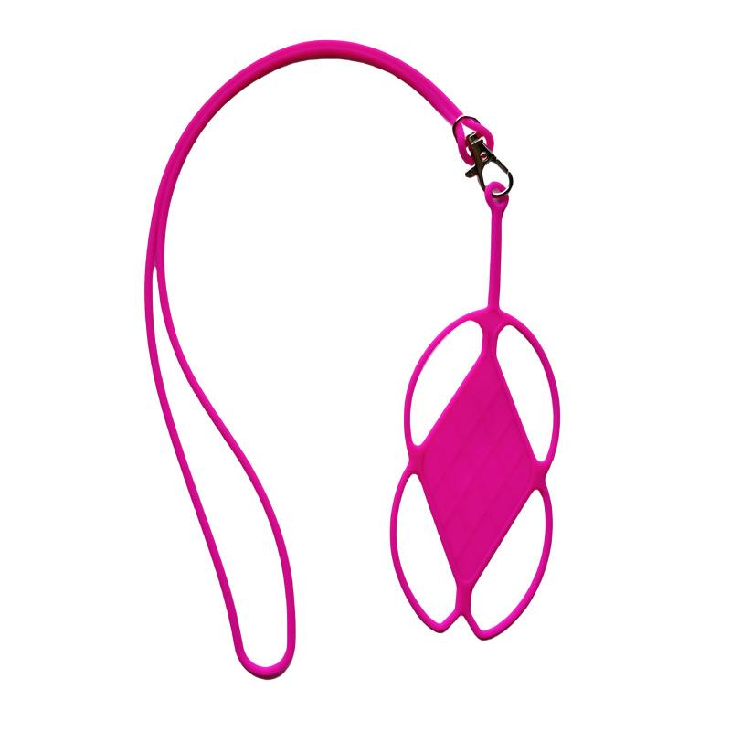 Phone Lanyard with Silicone Card Holder, Universal Durable Neck Strap for Mobile Devices, Elastic Outdoor Use with Badge Holder